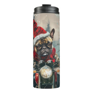 Bouteilles Isothermes French Bulldog Riding Moto Noël