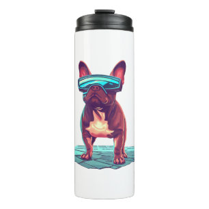 Bouteilles Isothermes French Bulldog SciFi avec lunettes de soleil Cool
