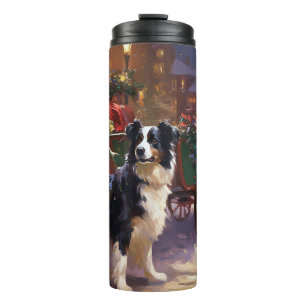 Bouteilles Isothermes Frontière Collie Festive de Noël