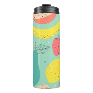Bouteilles Isothermes Fruits dessinés à la main, motif sans couture déco
