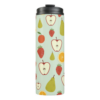 Bouteilles Isothermes Fruits frais dans un motif extensible sans couture