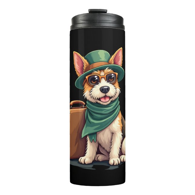 Bouteilles Isothermes Fun Travellers Chien avec sac Graphic pour valise  (Devant)