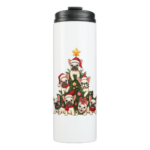 Bouteilles Isothermes Funky French Bulldog Christmas Tree Snowflakes San
