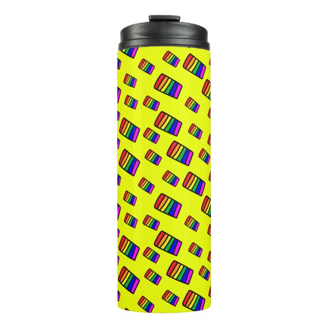 Bouteilles Isothermes Funky Neon Rainbow Block Motif (Devant)