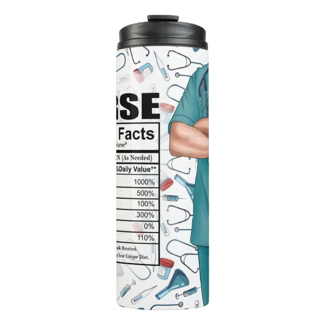 Bouteilles Isothermes Funny Homme Infirmière nutritionnelle Faits Tumble (Devant)