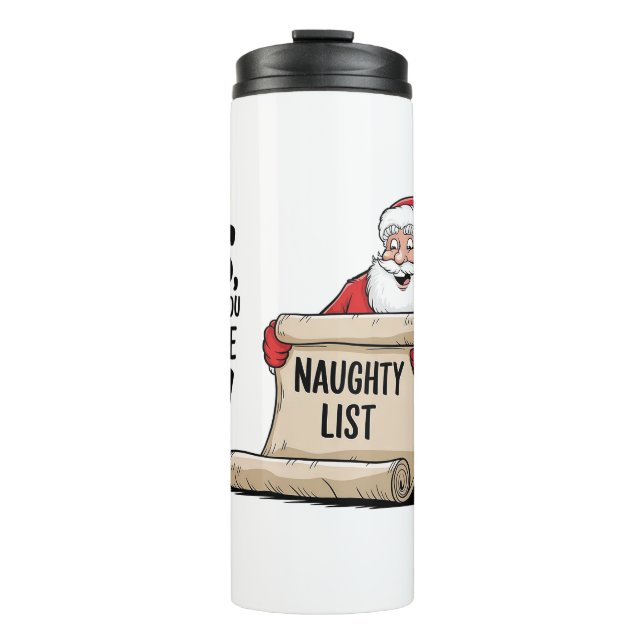 Bouteilles Isothermes Funny Santa Claus Naughty List Design de Noël (Devant)