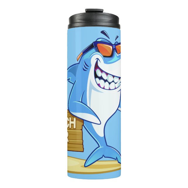 Bouteilles Isothermes Funny Shark nom personnalisé tumbler (Devant)