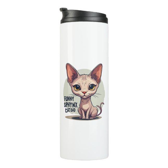 Bouteilles Isothermes Funny Sphynx Cat Dad Cartoon Art (Tourné sur la droite)