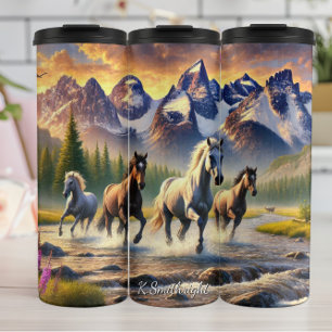 Bouteilles Isothermes Galop de quatre chevaux dans un ruisseau de montag