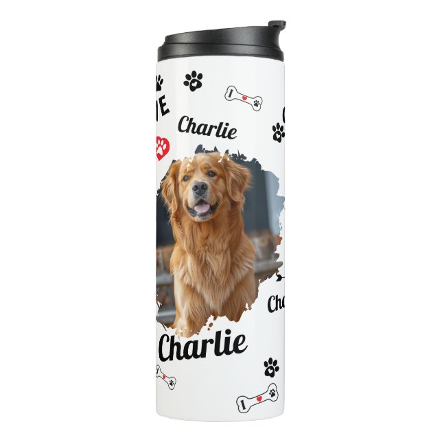 Bouteilles Isothermes Garde-mémoire de chien personnalisée | Animal (Tourné sur la gauche)