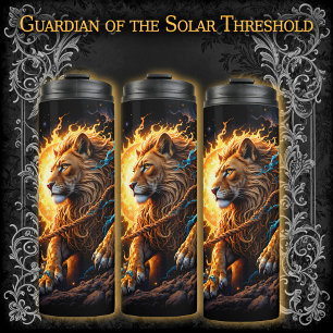 Bouteilles Isothermes Gardien du Seuil Solaire – Lion de l'Équilibre 