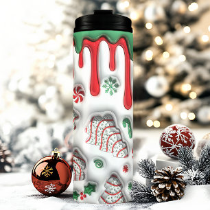 Bouteilles Isothermes Gâteaux d'arbre de Noël 3D rouge et vert