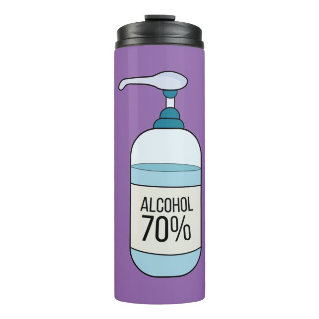 Bouteilles Isothermes Gel Sanitizer à la main avec 70% d'alcool (Devant)