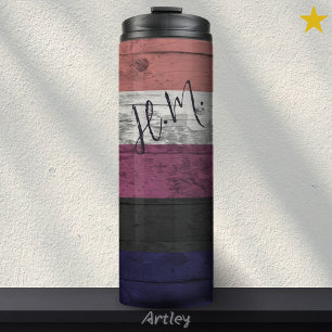 Bouteilles Isothermes Genre Fierté Fluide drapeau LGBT Grain Initiales