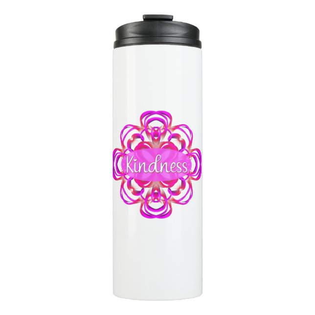 Bouteilles Isothermes Gentillesse en Mandala rose (Devant)