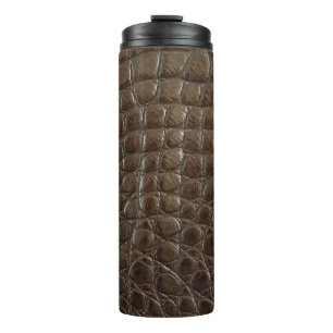 Bouteilles Isothermes Genuine brown alligator leather, close up to show 