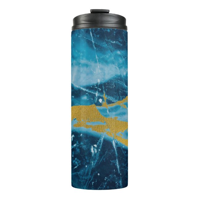 Bouteilles Isothermes Géode Agate Gemstone Blue et Gold (Devant)