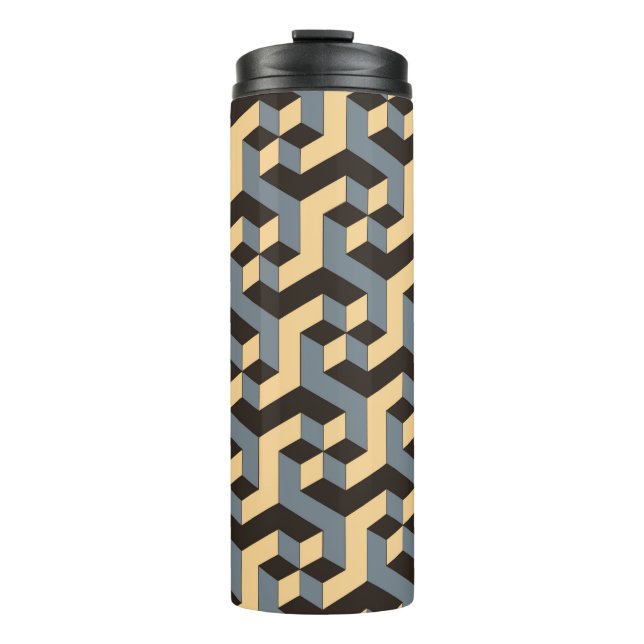 Bouteilles Isothermes geometric seamless tile with complex rotating cubi (Devant)