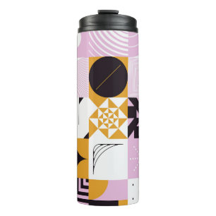 Bouteilles Isothermes Géométrie Scandinave : Oeuvre Artisanale Dessinée 