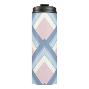Bouteilles Isothermes géométrique Abstraite, bleue, rose et blanc cassé