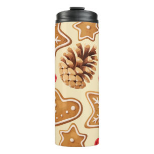 Bouteilles Isothermes Gingembre de Noël : Festive Motif sans Seamless.
