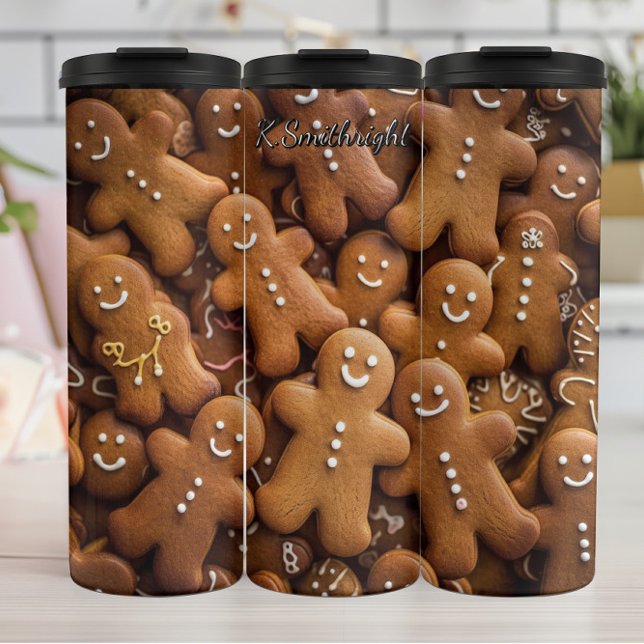 Bouteilles Isothermes Gingerbread Man Festive Scene (Créateur téléchargé)