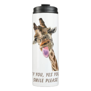 Bouteilles Isothermes Girafe Drôle Langue Dehors Tumbler Thermique Accro