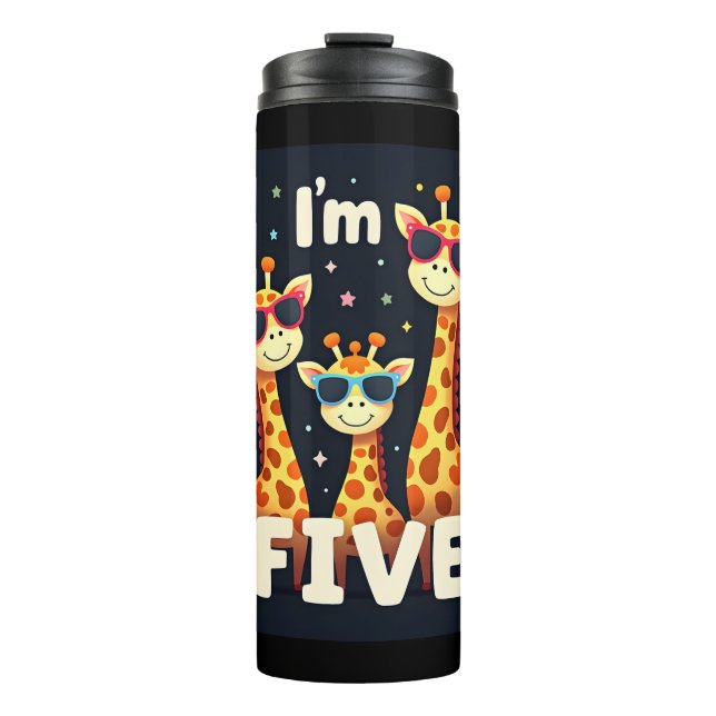 Bouteilles Isothermes Giraffe cool 5e fête d'anniversaire 5 ans bébé (Devant)
