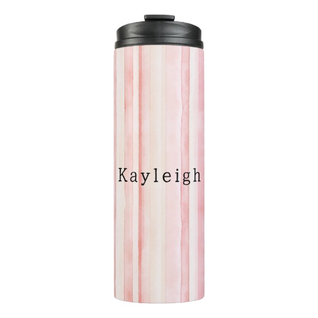 Bouteilles Isothermes Girly Blush Pink Stripes (Devant)
