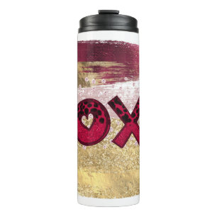 Bouteilles Isothermes Glam Parties scintillant Gold Red Luxe XOXO Valent