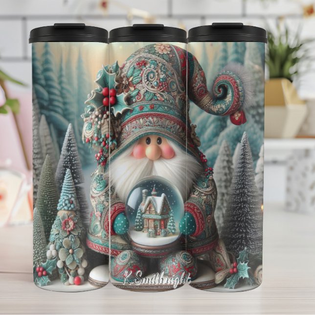 Bouteilles Isothermes Gnome de Noël avec Globe des neiges (Créateur téléchargé)