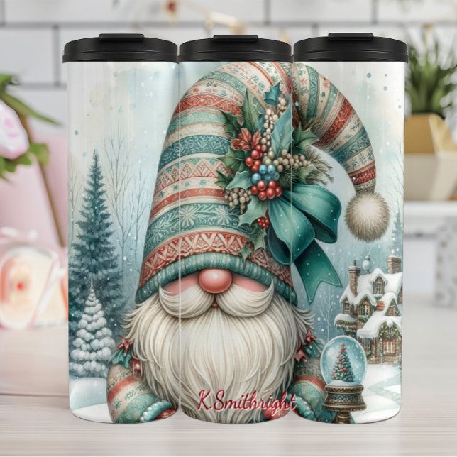 Bouteilles Isothermes Gnome de vacances avec Casquette long (Créateur téléchargé)