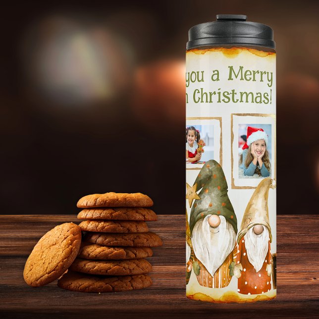 Bouteilles Isothermes Gnomes 5 Collage photo Collage couleurs Noël (Créateur téléchargé)