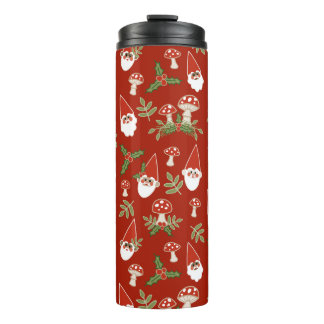 Bouteilles Isothermes Gnomes and Mushrooms on Cranberry Thermal Tumbler