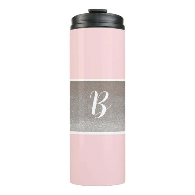 Bouteilles Isothermes Gobelet Thermique à Étincelles Rose Monogramme  (Devant)