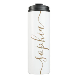 Bouteilles Isothermes Gobelet Thermique à Personnaliser avec Nom en Or B