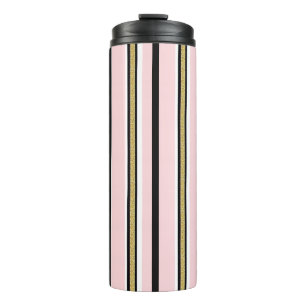 Bouteilles Isothermes Gobelet Thermique Bébé Rose Et Or Blanc Rayure Noi