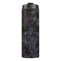 Gobelet thermique en marbre gris blanc or fumée