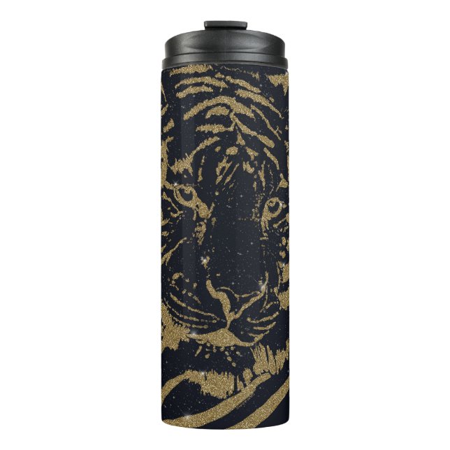 Bouteilles Isothermes Gold Tiger noir Design (Devant)
