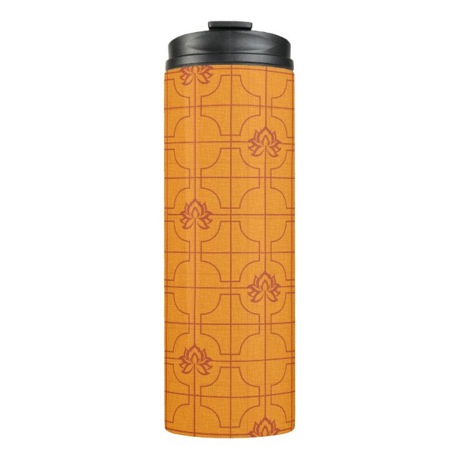 Bouteilles Isothermes Golden Lotus Grid Motif - Le Lotus Blanc (Devant)