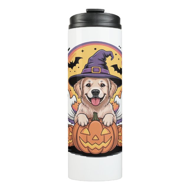 Bouteilles Isothermes Golden Retriever Halloween Witch Chien classique T (Devant)