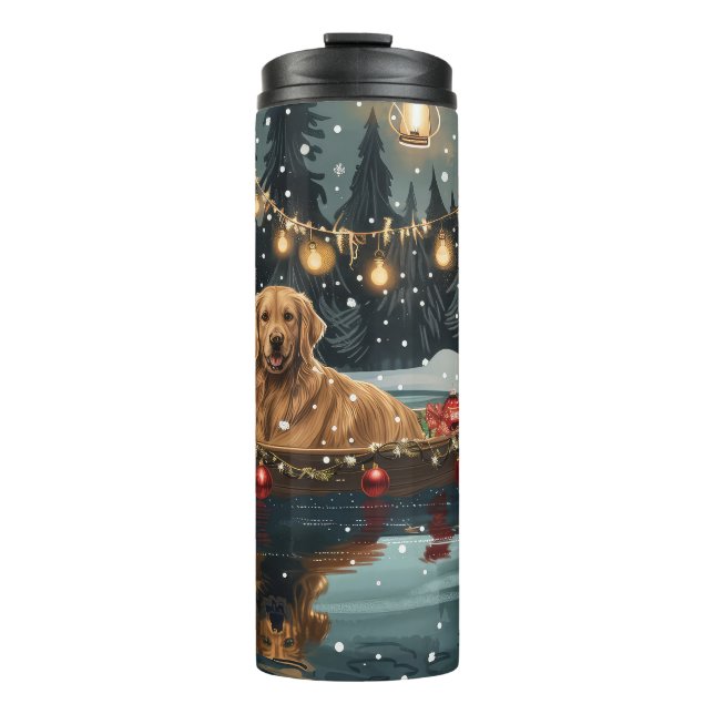 Bouteilles Isothermes Golden Retriever Noël Festive Voyage (Devant)