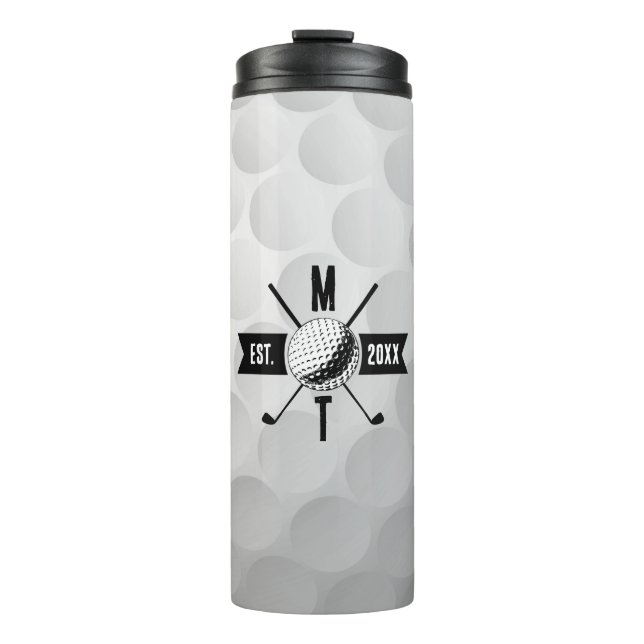 Bouteilles Isothermes Golf Ball Texture & Club Premier Monogramme (Devant)