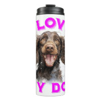 Gourde "I Love My Dog" – Illustration Épagneul