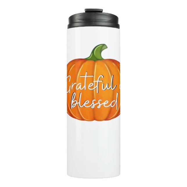 Bouteilles Isothermes Grâces et bienheureux - Chute Citrouille Thanksgiv (Devant)