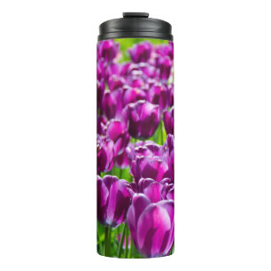 Bouteilles Isothermes Grand champ de tulipes violettes   