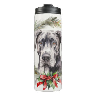 Bouteilles Isothermes Grand Dane Noël Wreath Festive Pup