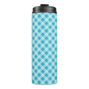Bouteilles Isothermes Grand mug de voyage à carreaux bleus et blancs
