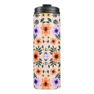 Bouteilles Isothermes Grand mug de voyage avec un motif floral