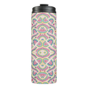 Bouteilles Isothermes Grand mug de voyage isolé avec des motifs géométri
